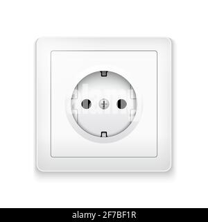 Symbol für Netzsteckdose. Abbildung der runden elektrischen eu-Steckdose Stock Vektor