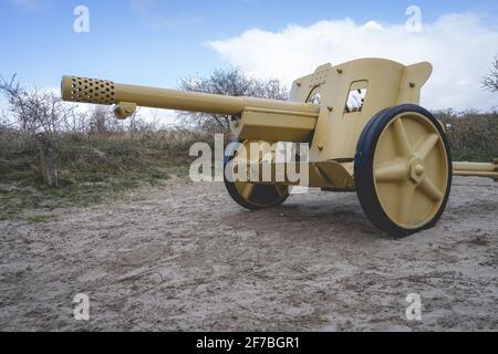 Deutscher Artillerierenkrieg 2, Bunker Ouddorp, Niederlande Stockfoto