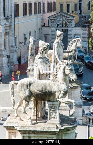 Piazza del Campidoglio auf dem Kapitol, Turist, Rom, Latium, Italien, Europa Stockfoto