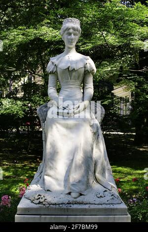 Statue der Kaiserin Elisabeth in Meran, Italien, Südtirol, Meran Stockfoto