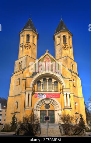 Herz Jesu Kirche in Amstetten, neuromanisch, Österreich, Niederösterreich Stockfoto