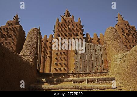 MALI / Djenne / die 1906 erbaute große Moschee ist ein hervorragendes Beispiel für die sudanesische Schlammarchitektur. Stockfoto