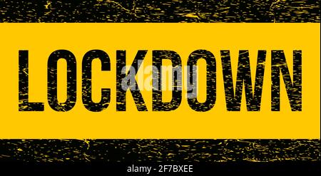 Grunge Lockdown Vektor Zeichen Symbol Stempel Illustration Stock Vektor