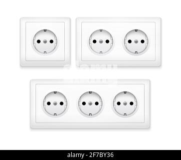 Symbol für Netzsteckdose. Abbildung der runden elektrischen eu-Steckdose Stock Vektor