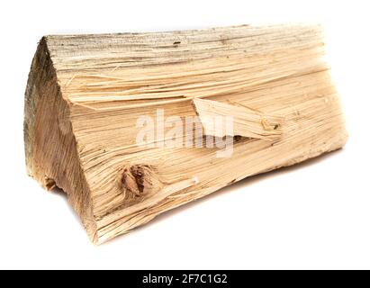 Holzbalken isoliert auf weißem Hintergrund Stockfoto