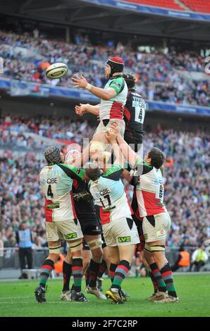 SARACENS V-HARLEKINE IN WEMBLEY. GEORGE ROBSON. 17/4/2010. BILD DAVID ASHDOWN Stockfoto