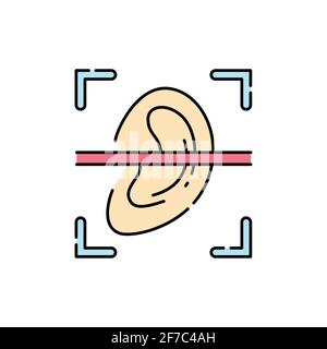Symbol für die Farblinie der Tonerkennung. Piktogramm für Webseite, mobile App, Promo. UI UX GUI Design-Element. Bearbeitbare Kontur. Stock Vektor