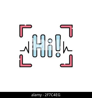 Symbol für die Farblinie der Spracherkennung. Piktogramm für Webseite, mobile App, Promo. UI UX GUI Design-Element. Bearbeitbare Kontur. Stock Vektor