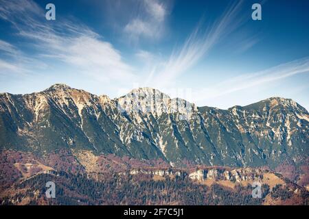 Baldo (Monte Baldo) im Herbst. Bergkette zwischen Gardasee und Etschtal, Italia Alps. Venetien und Trentino-Südtirol, Italien, Europa. Stockfoto