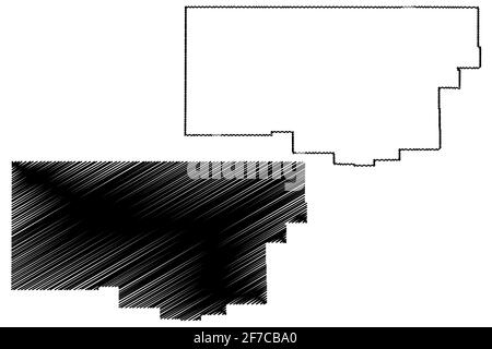 Iron County, State of Utah (U.S. County, United States of America, USA, U.S., US) Kartenvektordarstellung, Scribble Sketch Iron map Stock Vektor