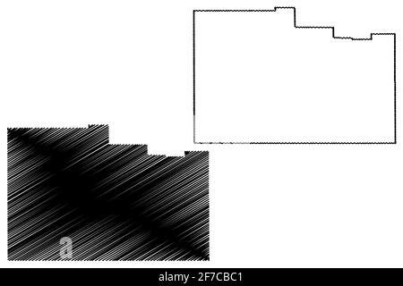 Washington County, State of Utah (US County, Vereinigte Staaten von Amerika, USA, USA, US) Karte Vektor Illustration, scribble Skizze Washington Karte Stock Vektor