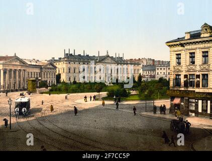 Krasinski Place, Warschau, Russland i.e. Warschau, Polen, um 1900 Stockfoto