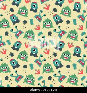 Monster nahtlose Muster-Design. vektor-Illustration Stock Vektor