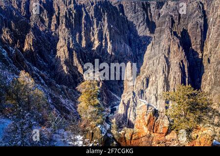 Black Canyon des Gunnison National Park, South Rim im Winter Stockfoto