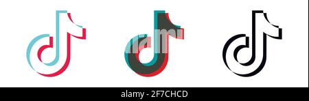 TIK-Tok-Symbole gesetzt. Soziale Netzwerke. TIK Tok-Logo-Design. Vektordarstellung auf weißem Hintergrund isoliert Stock Vektor
