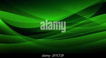 Abstract Modern Green elegant leuchtende Formen Hintergrundtapete Stockfoto
