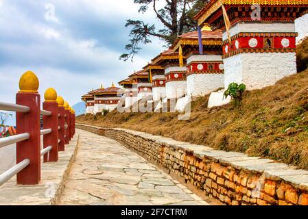 Druk Wangyal Chörten im Dochula Pass, Bhutan Stockfoto