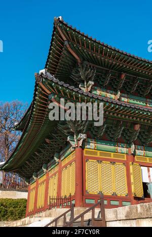 Bereich des königlichen Changdeokgung Palastes in Seoul, Südkorea Stockfoto