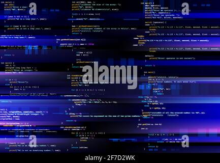 Computerbildschirm, Fehler im Programmiercode Stock Vektor