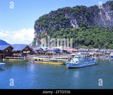 Fischerdorf am Meer-Stelzen, Ko Panyi, Phang Nga Bay Marine National Park, Provinz Phang Nga, Thailand Stockfoto