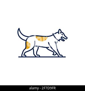 Linie Kunst Hund Logo Design Vektor Illustration Stock Vektor