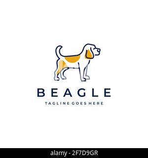 Beagle Dog Monoline Logo Design-Vektor Stock Vektor