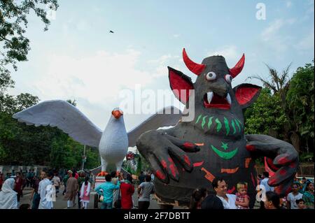 Bangla Noboborsho Baishakhi Utshab mongolischer Shobhajatra von Bengali Neujahr. Stockfoto