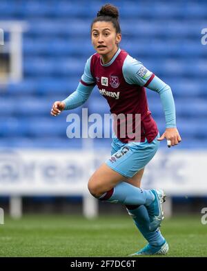 Reading, Großbritannien. April 2021. MAZ Pacheco von West Ham Vereinigte Frauen beim FAWSL-Spiel zwischen Reading Women und West Ham United am 3. April 2021 im Madejski Stadium, Reading, England. Foto von Andy Rowland. Quelle: Prime Media Images/Alamy Live News Stockfoto