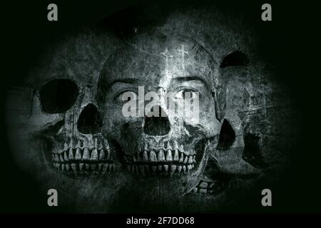 Grunge Fotokomposition über Tod, Leben und Angst Stockfoto