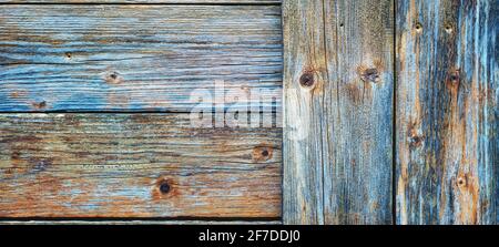 Struktur der Dielen eines alten Holztisches in antiquierten Pastellfarben. Vintage rustikalen Holzhintergrund. Zimmerei. Stockfoto