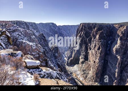 Black Canyon des Gunnison National Park, South Rim im Winter Stockfoto