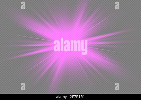 Glühen isoliert lila Lichteffekt, Streulicht Stock Vektor