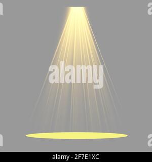 Vektorgrafiken. Lichteffekt. Glow isoliert gelb transparent Lichteffekt. Abstraktes Design mit Spezialeffekten. Stock Vektor