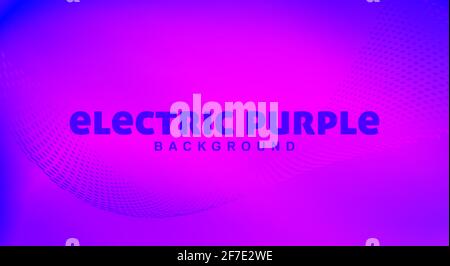 Abstrakter elektrischer, violetter Hintergrund mit blauem Verlauf und gepunkteter Welle. Glattes Vektorgrafikmuster Stock Vektor