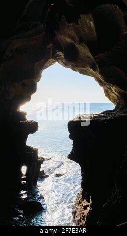 Die Karte von Afrika, in den Herkules-Höhlen am Kap Spartel, Marokko Stockfoto