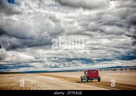 Hot Rod Racing bei Pendine Sands Wales Großbritannien Stockfoto