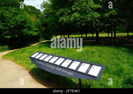 Victoria Cross Grove (10 VC-Inhaber mit Verbindungen zum Borough) im Dunorlan Park, Royal Tunbridge Wells, Kent, England Stockfoto