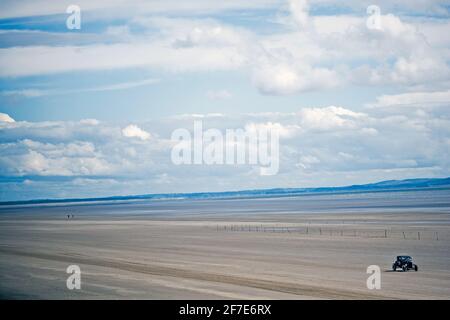 Hot Rod Racing bei Pendine Sands Wales Großbritannien Stockfoto