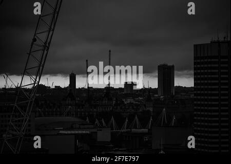 Stadtbild von London bei Nacht Stockfoto