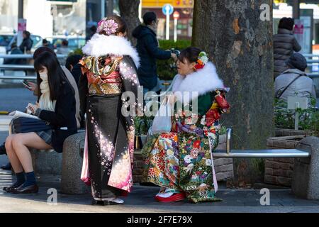 Coming of Age Day 2020 in Japan Stockfoto