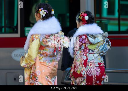 Coming of Age Day 2020 in Japan Stockfoto