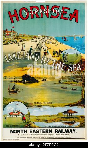 Ein Vintage-Reiseplakat für Hornsea in Yorkshire von The North Eastern Railway Stockfoto