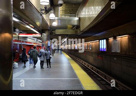 U-Bahn-Station von Harvard am Harvard Square.Cambridge.Massachusetts.USA Stockfoto
