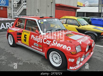 Renault 5 GT Turbo im Legend Rally Cars Rennen Der Rennstrecke Barcelona-Katalonien Stockfoto