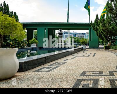 Goiania/Goias/Brasil - 02 01 2019: Der Smaragdpalast auf der Plaza Dr. Pedro Ludovico Teixeira Stockfoto