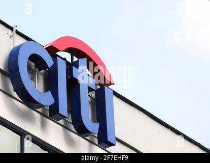 Kiew, Ukraine. März 2021. Das Citibank-Logo ist in einem Bankgebäude in Kiew zu sehen. (Foto von Pavlo Gonchar/SOPA Images/Sipa USA) Quelle: SIPA USA/Alamy Live News Stockfoto