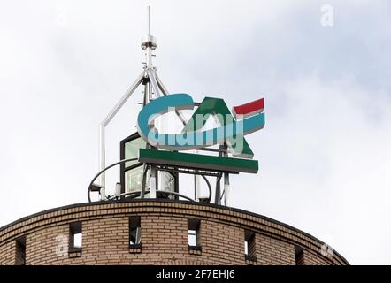 Kiew, Ukraine. März 2021. Das Logo von Credit Agricole ist in ihrem Bankbüro in Kiew zu sehen. (Foto von Pavlo Gonchar/SOPA Images/Sipa USA) Quelle: SIPA USA/Alamy Live News Stockfoto