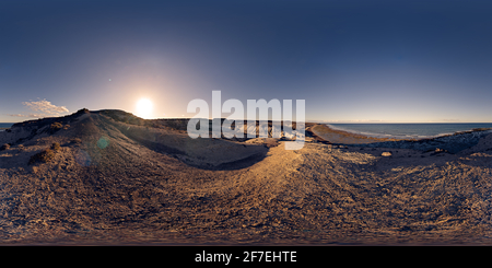 360 Grad Panorama Ansicht von Cerro Prismatico, Puerto Madryn, Chubut, Argentinien.
