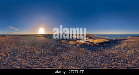 360 Grad Panorama Ansicht von Cerro Prismatico, Puerto Madryn, Chubut, Argentinien.