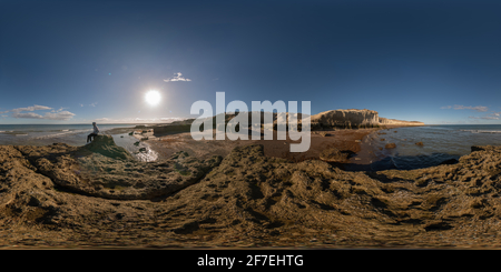 360 Grad Panorama Ansicht von La Cantera Beach, Puerto Madryn, Chubut, Argentinien.